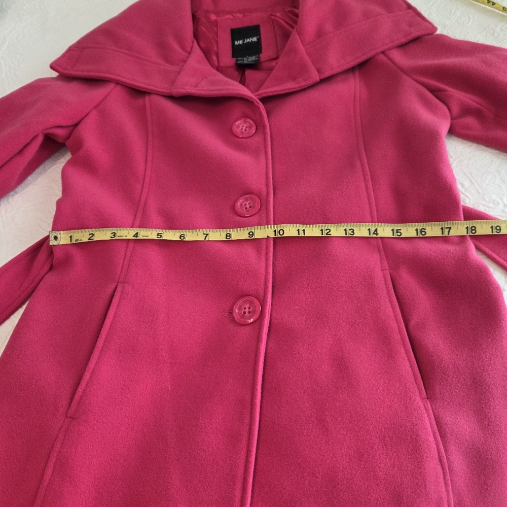 Me Jane Raspberry Funnel Neck Coat - Picture 8 of 13